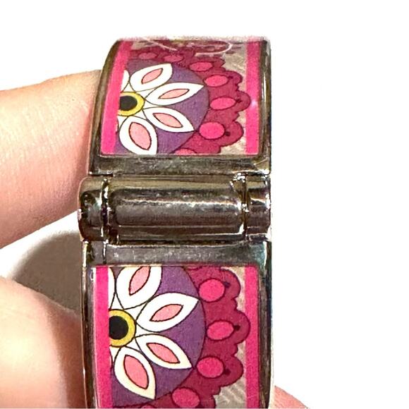 Vera Bradley Set of Three (3) Enameled Pattern Metal Cuff Bracelets - Picture 5 of 6